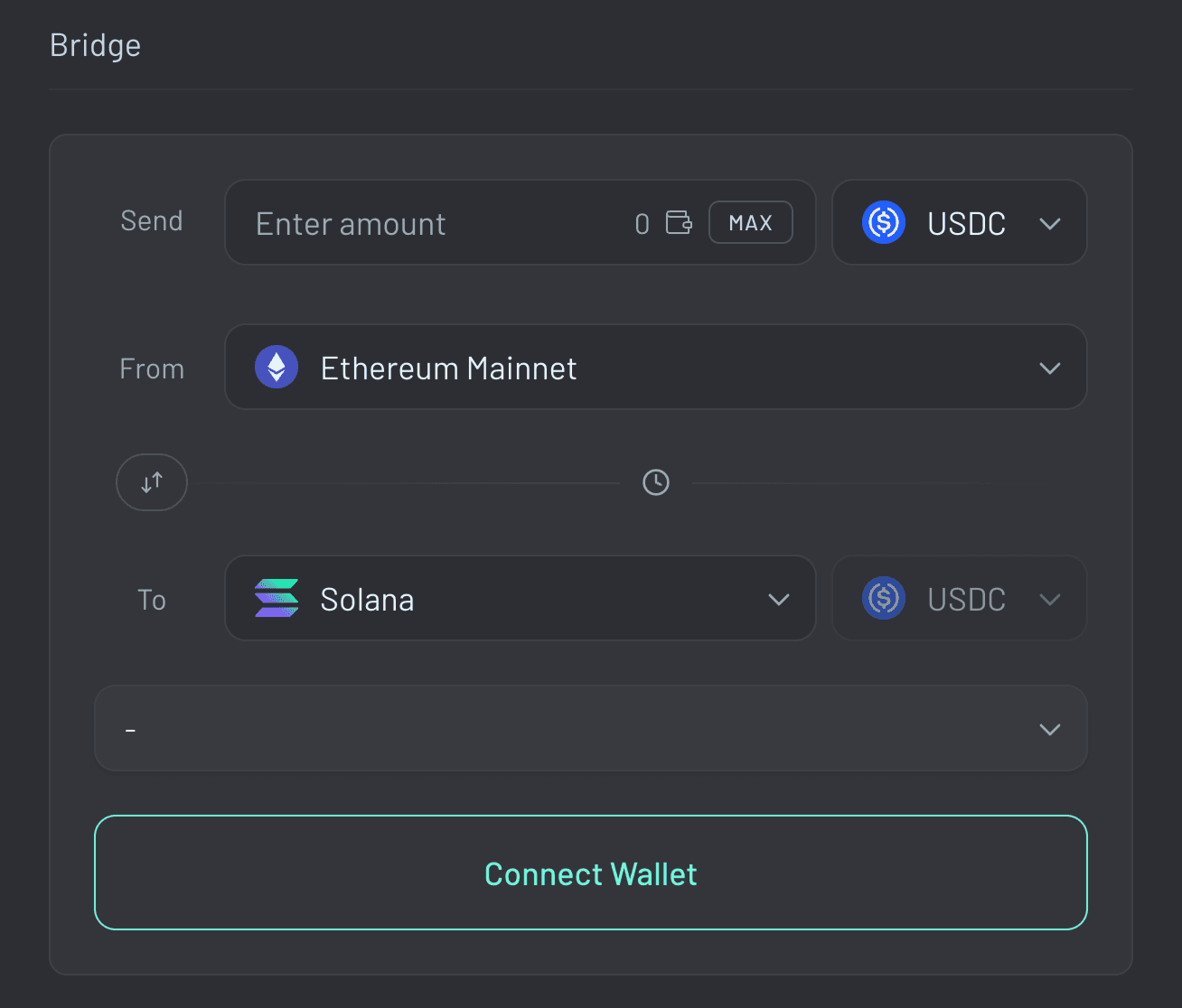 Across Bridge UI Screenshot Bridge to Solana with Across today!