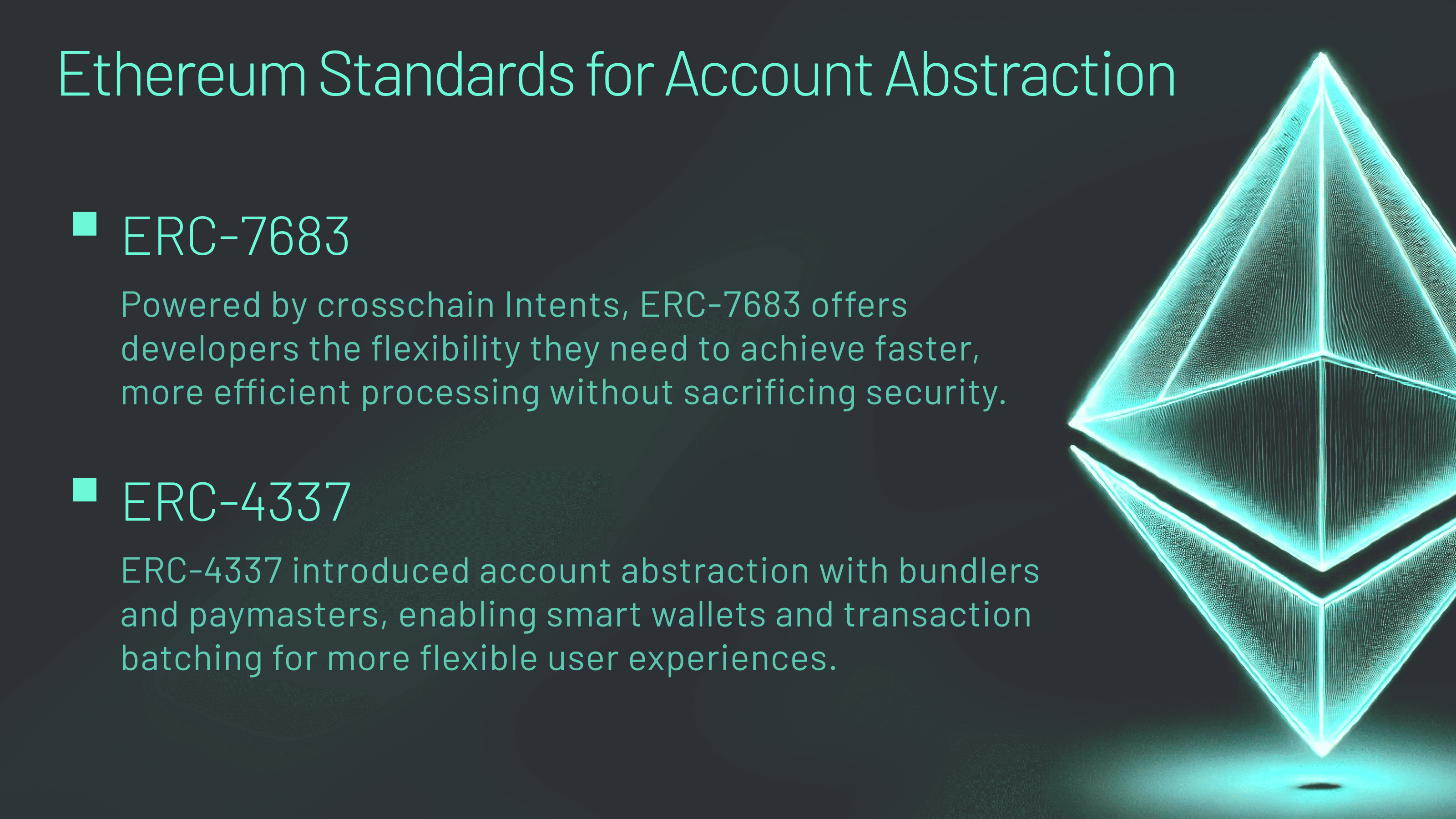 ZeroDev Account Abstraction Blog Post (Graphic 1) ERC-7683 account abstraction improvements are built on the foundation of ERC-4337.